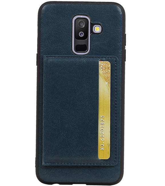 Standing Back Cover 1 Cards for Galaxy A6 Plus 2018 Navy
