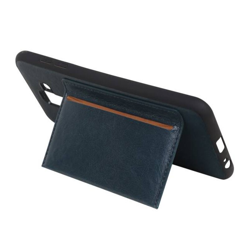 Standing Back Cover 1 Cards for Galaxy A6 Plus 2018 Navy
