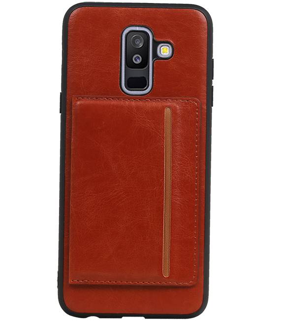 Portrait Back Cover 1 Cards for Galaxy A6 Plus 2018 Brown