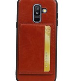 Portrait Back Cover 1 Cards for Galaxy A6 Plus 2018 Brown