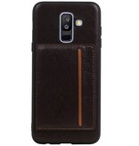 Standing Back Cover 1 Cards for Galaxy A6 Plus 2018 Mocca