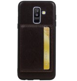 Standing Back Cover 1 Cards for Galaxy A6 Plus 2018 Mocca