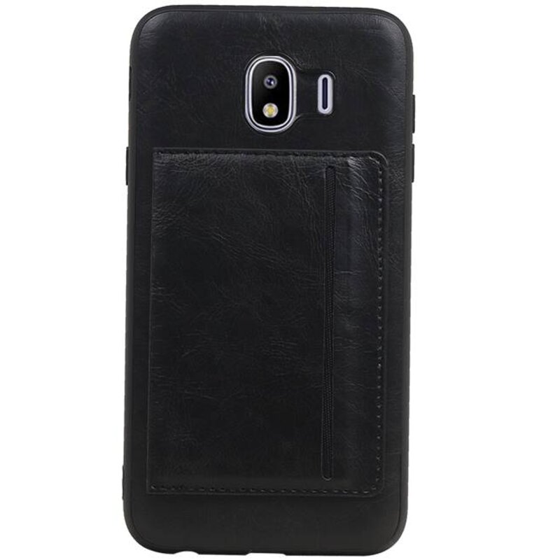 Couverture Arrière Portrait 1 Cartes pour Galaxy J4 Noir