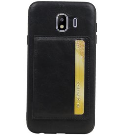 Couverture Arrière Portrait 1 Cartes pour Galaxy J4 Noir