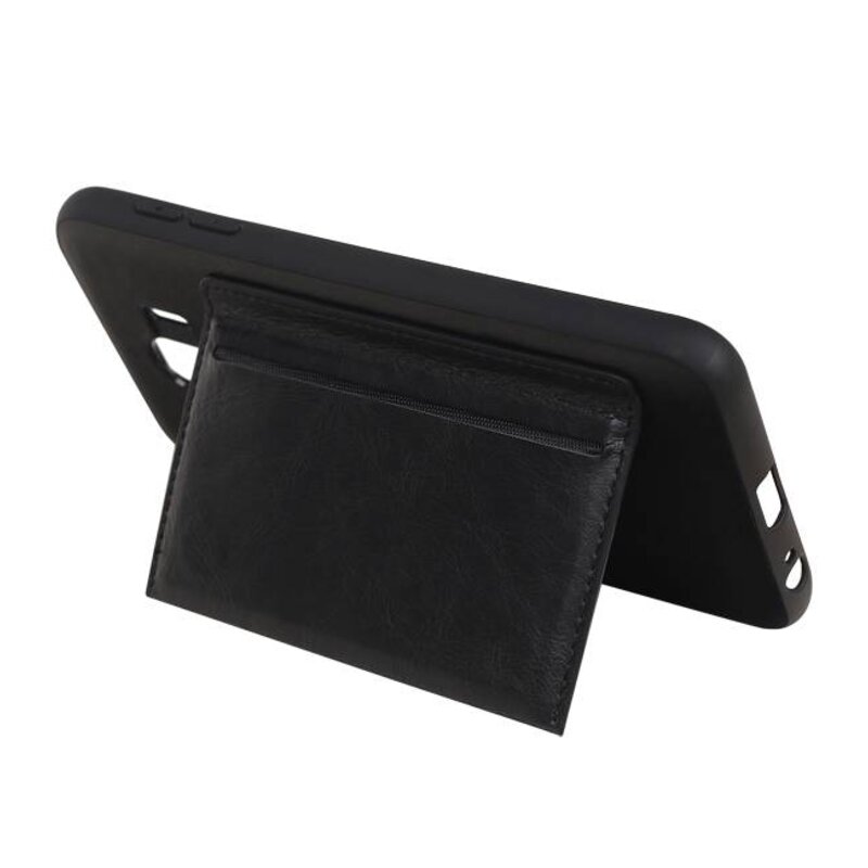 Couverture Arrière Portrait 1 Cartes pour Galaxy J4 Noir