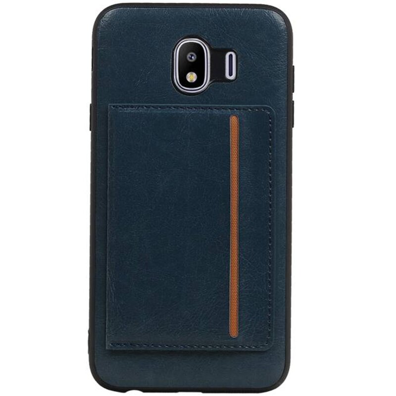 Staand Back Cover 1 Pasjes voor Galaxy J4 Navy