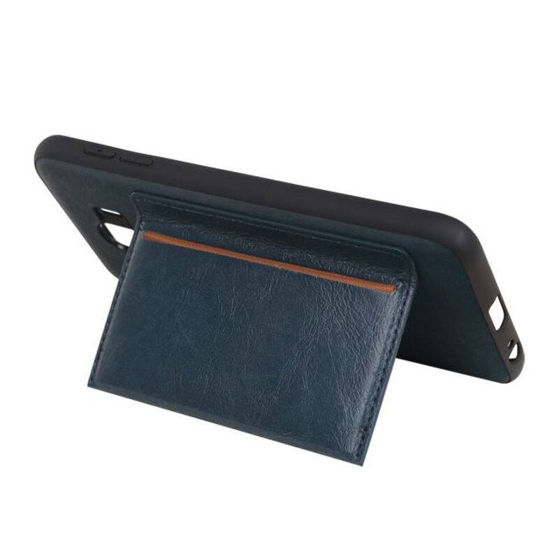 Staand Back Cover 1 Pasjes voor Galaxy J4 Navy