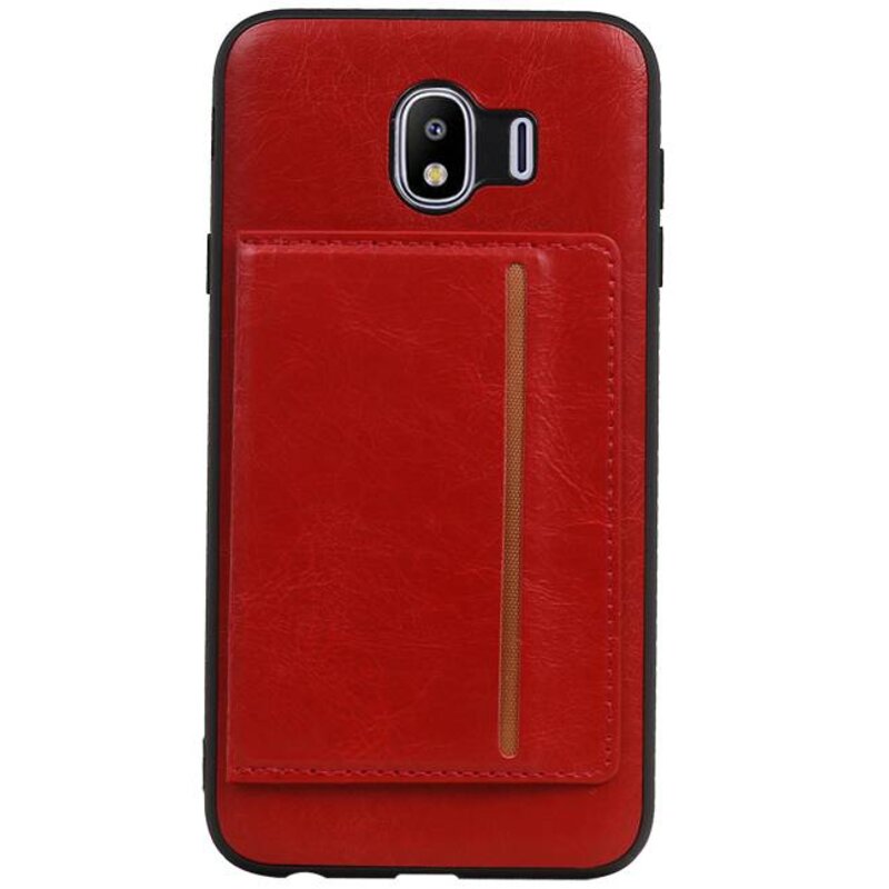 Stand Back Cover 1 Pases para Galaxy J4 Rojo
