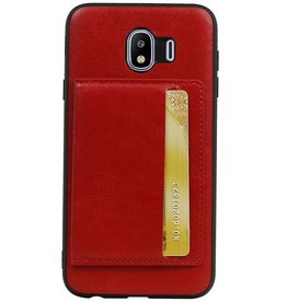 Stand Back Cover 1 Pases para Galaxy J4 Rojo