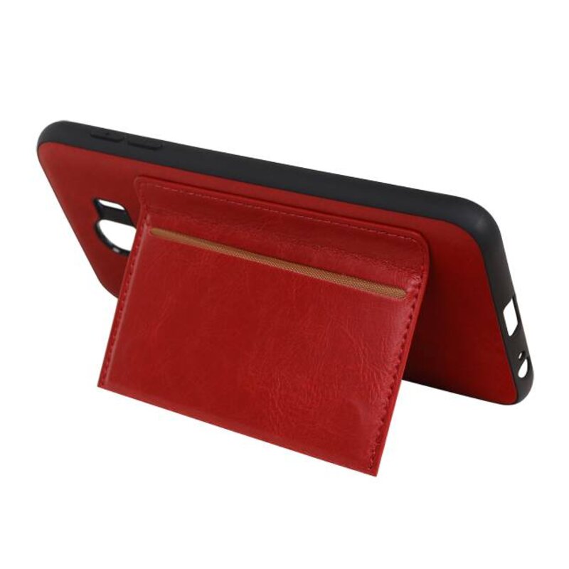 Stand Back Cover 1 Pases para Galaxy J4 Rojo