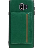 Staand Back Cover 1 Pasjes voor Galaxy J4 Groen