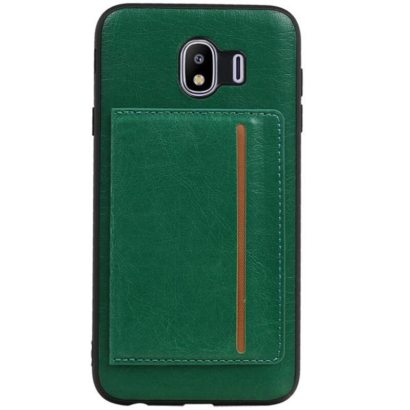 Couverture Arrière Portrait 1 Cartes pour Galaxy J4 Vert