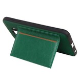 Staand Back Cover 1 Pasjes voor Galaxy J4 Groen