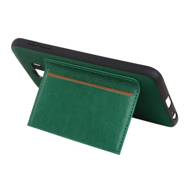 Couverture Arrière Portrait 1 Cartes pour Galaxy J4 Vert