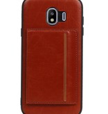 Couverture Arrière Portrait 1 Cartes pour Galaxy J4 Marron