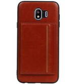 Staand Back Cover 1 Pasjes voor Galaxy J4 Bruin