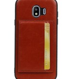 Couverture Arrière Portrait 1 Cartes pour Galaxy J4 Marron