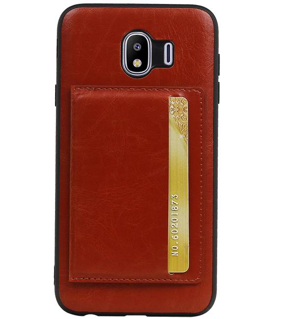 Couverture Arrière Portrait 1 Cartes pour Galaxy J4 Marron