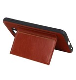 Staand Back Cover 1 Pasjes voor Galaxy J4 Bruin