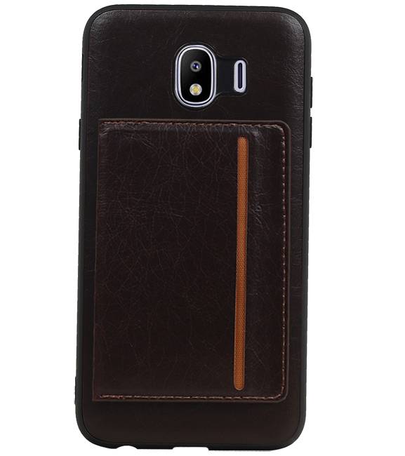 Staand Back Cover 1 Pasjes voor Galaxy J4 Mocca