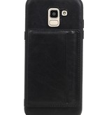 Portræt Bag Cover 1 Kort til Galaxy J6 Black