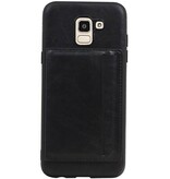Couverture Arrière Portrait 1 Cartes pour Galaxy J6 Noir