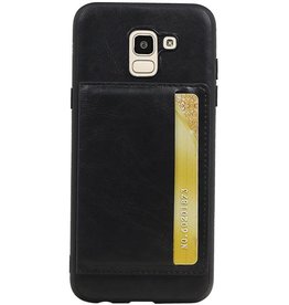 Couverture Arrière Portrait 1 Cartes pour Galaxy J6 Noir