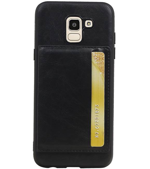 Couverture Arrière Portrait 1 Cartes pour Galaxy J6 Noir