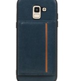 Staand Back Cover 1 Pasjes voor Galaxy J6 Navy