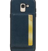 Staand Back Cover 1 Pasjes voor Galaxy J6 Navy