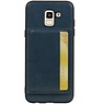 Staand Back Cover 1 Pasjes voor Galaxy J6 Navy