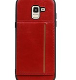 Portræt Bag Cover 1 Kort til Galaxy J6 Red