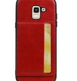 Portræt Bag Cover 1 Kort til Galaxy J6 Red