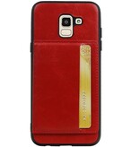 Portrait Rückseite 1 Karten für Galaxy J6 Red