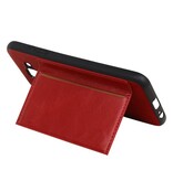 Retrato de la contraportada 1 tarjetas para Galaxy J6 rojo