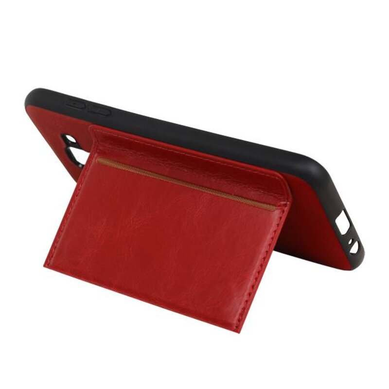 Retrato de la contraportada 1 tarjetas para Galaxy J6 rojo