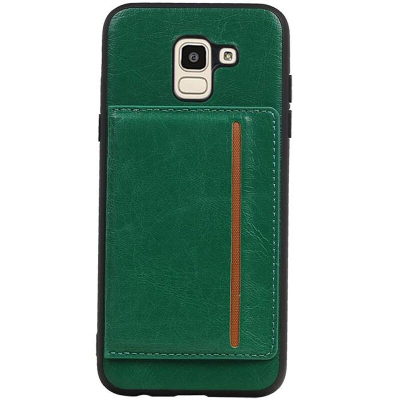 Couverture Arrière Portrait 1 Cartes pour Galaxy J6 Vert