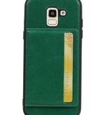 Couverture Arrière Portrait 1 Cartes pour Galaxy J6 Vert