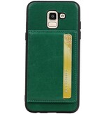 Couverture Arrière Portrait 1 Cartes pour Galaxy J6 Vert