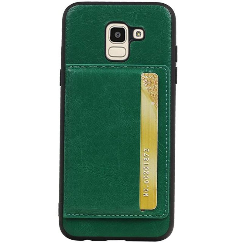 Couverture Arrière Portrait 1 Cartes pour Galaxy J6 Vert