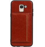 Retrato de la contraportada 1 tarjetas para Galaxy J6 Marrón