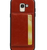 Couverture Arrière Portrait 1 Cartes pour Galaxy J6 Marron