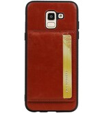 Retrato de la contraportada 1 tarjetas para Galaxy J6 Marrón