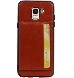 Portrait Back Cover 1 Cards for Galaxy J6 Brown