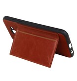 Retrato de la contraportada 1 tarjetas para Galaxy J6 Marrón