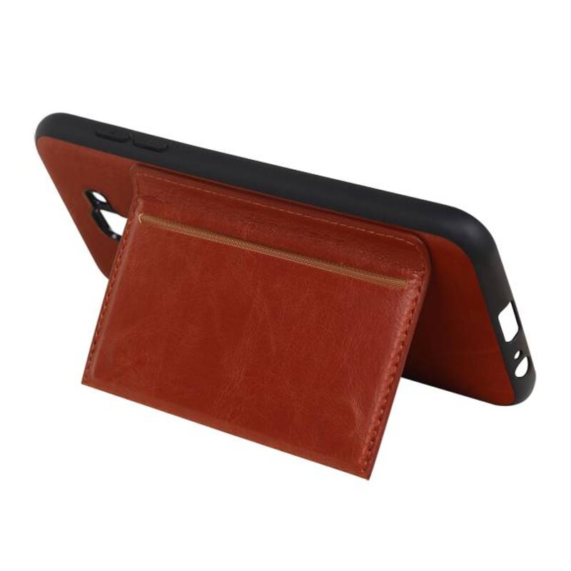 Retrato de la contraportada 1 tarjetas para Galaxy J6 Marrón