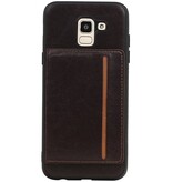 Staand Back Cover 1 Pasjes voor Galaxy J6 Mocca