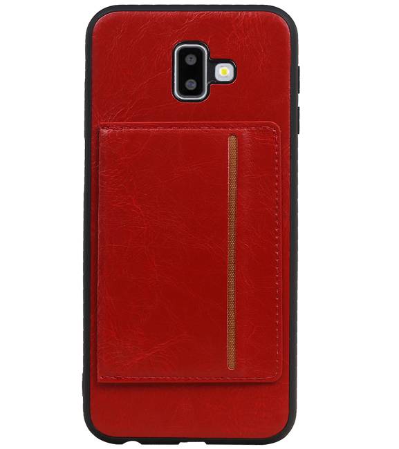 Portræt Bag Cover 1 Kort til Galaxy J6 Plus Red