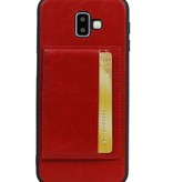 Couverture Arrière Portrait 1 Cartes pour Galaxy J6 Plus Rouge