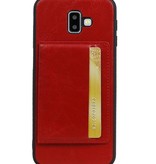 Staand Back Cover 1 Pasjes voor Galaxy J6 Plus Rood